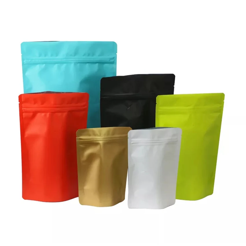 

Support customized color aluminum foil moisture-proof self-supporting bags, coffee tea self sealing bags, snack food packaging b