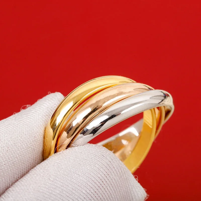 

Женское кольцо из серебра 925 пробы, 3 оттенка розового золота
