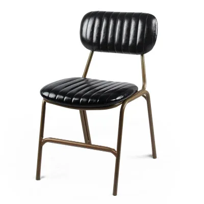 Wrought Iron Dining Chair Retro American Country Industrial Style Loft Designer Leather Restaurant Cafe |