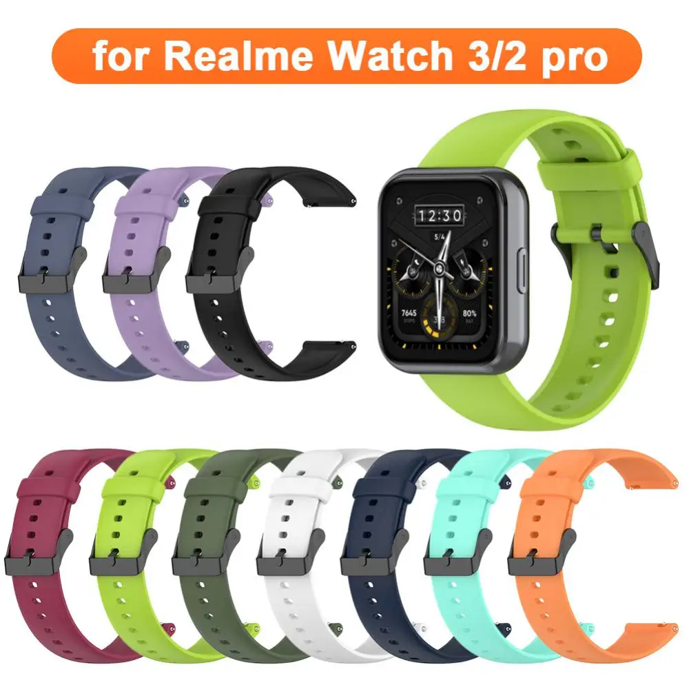 

Silicone Watch Band for Realme Watch 3 Watch2 pro Bracelet Replacement Wristband Wirst Strap for Realme Watch 3 Accessories