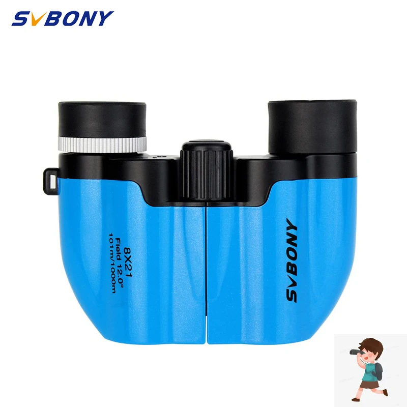 SVBONY Binoculars 8x21 Children's Telescope,sky blue telescope for kids