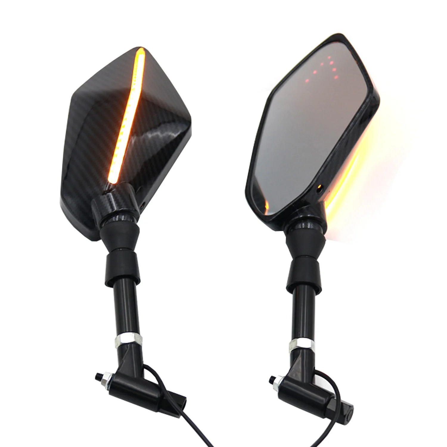 

Боковые зеркала заднего вида, поворотники со светодиодной подсветкой, 8 мм, 10 мм, для уличных скутеров Honda, Suzuki, Kawasaki, Yamaha, Ducati, BMW