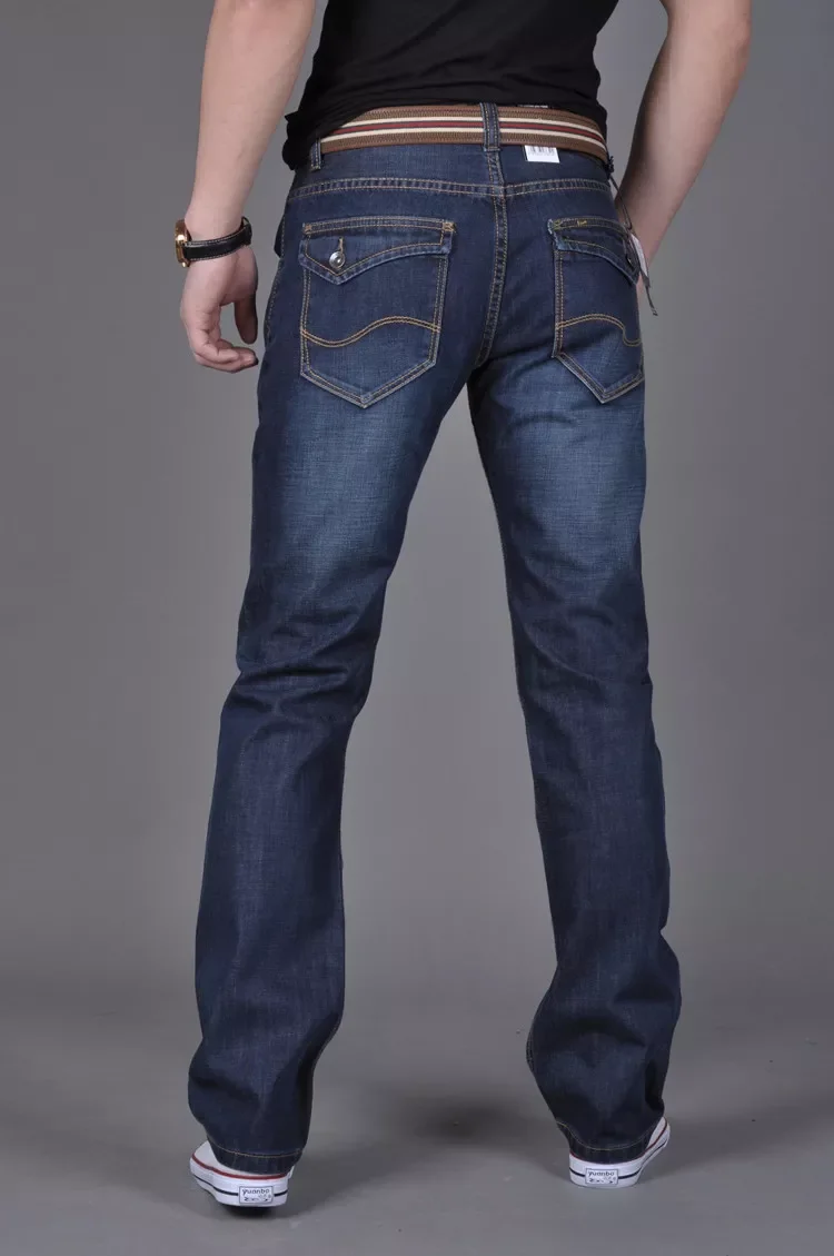 2022New Men's Straight Stretch Slim Business Jeans Youth Popular Mid-Waist Fashion Men's Long Pants Denim Pants