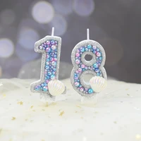 mermaid pearl shell birthday candles box cake topper number 0 9 wedding childrens gifts cake decoration plug in dessert table