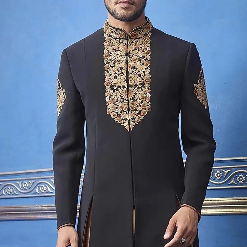 Блейзер муслиновый мужской с вышивкой и длинным рукавом средней длины |