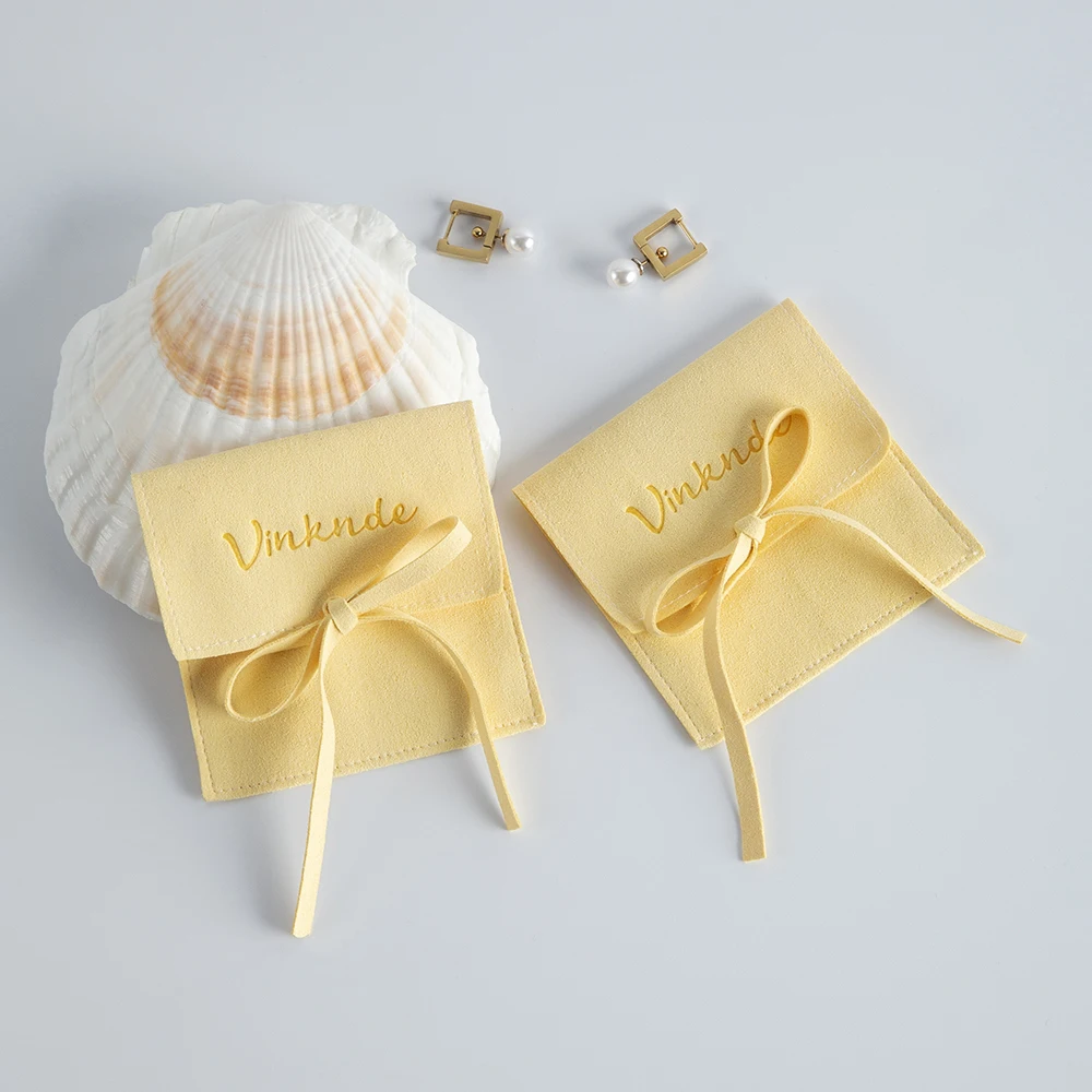 Custom Logo Multifunction Microfiber Jewelry Gift Bag Earring Necklace Packaging Organizer Jewelry Pouch Xmas Wedding Favors