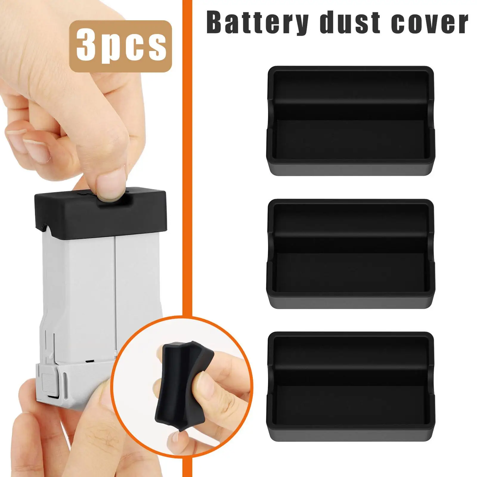 

3pcs Battery Dust Cover Caps Charging Port Contact Protection Silicone Cover Anti-short Circuit For DJI MINI 3 Pro Accessories