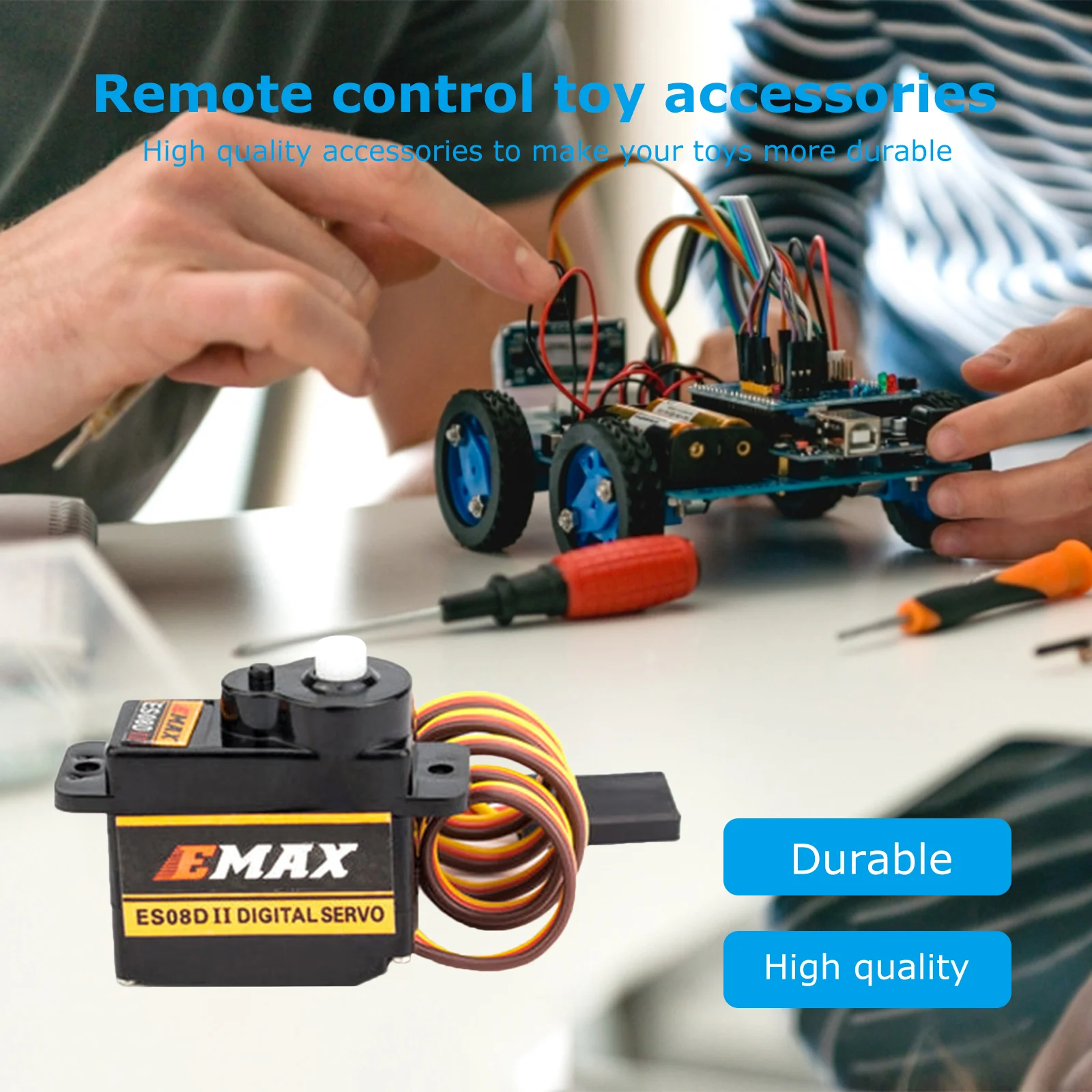 

EMax ES08D II 8,6g пластиковый Шестеренчатый цифровой сервопривод с 15T кронштейном для осевого SCX24 фотоэлементов