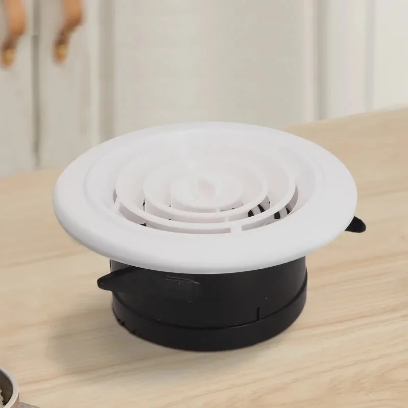 1pc 75-200mm Wall Interior Vent ABS Ventilation Grille Cover Adjustable Air Round Louvered Vents