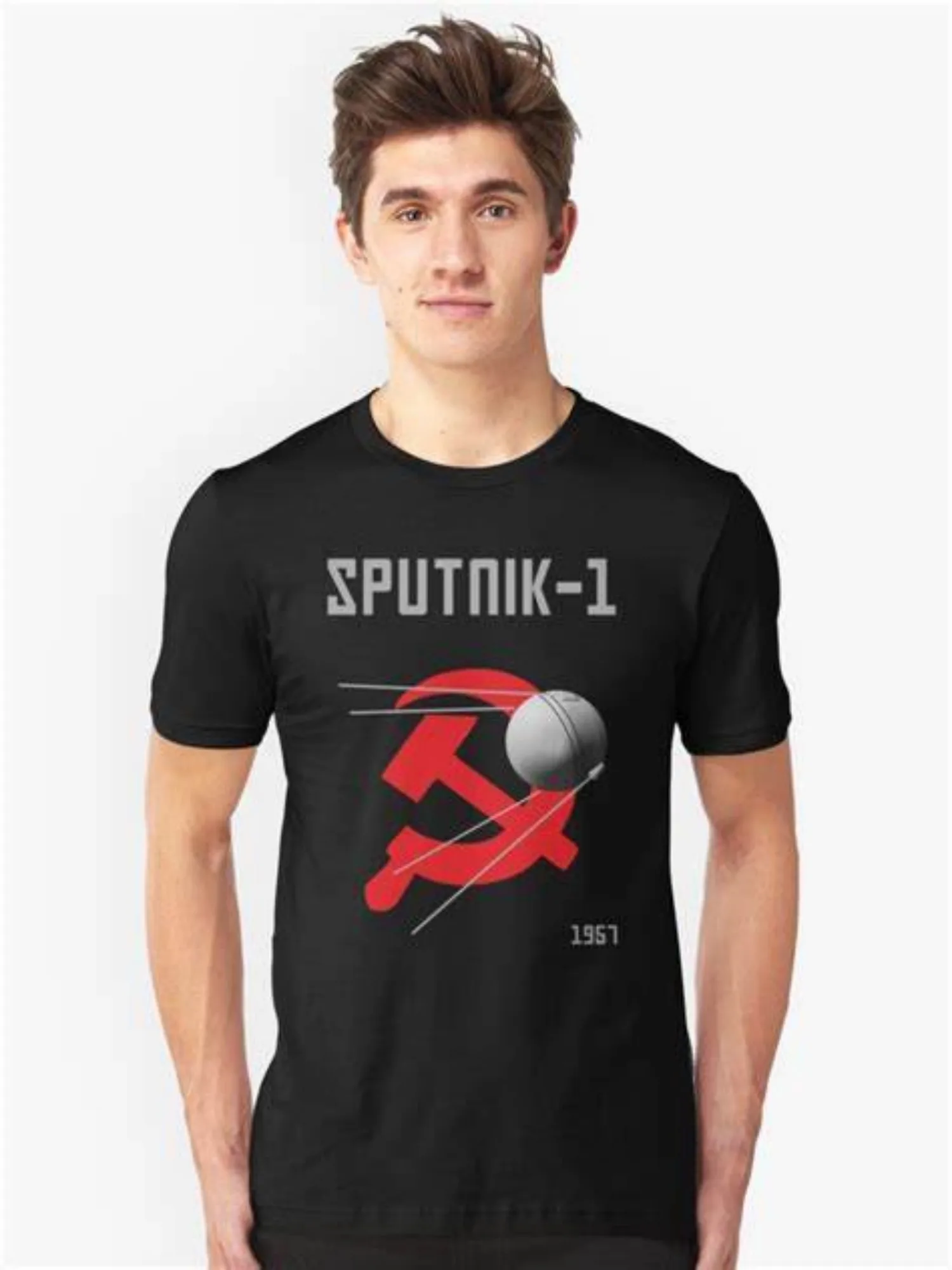 

Soviet Union Space Program "Sputnik - 1" In 1957 T-Shirt 100% Cotton O-Neck Summer Short Sleeve Casual Mens T-shirt Size S-3XL