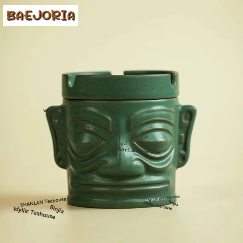 Фото Пепельница Sanxingdui в форме воронки, роскошная, для табака, с функцией удаления запаха дыма, для домашнего использования, для курения трав, китайский чайный набор, ручная работа №3