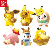 bandai genuine pokemon gashapon anime pikachu eevee piplup slowpoke psyduck rowlet action figure model cute collect ornament toy