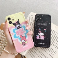 melody kuromi phone cases for iphone 13 12 11 pro max mini xr xs max 8 x 7 se 2020 new cartoon soft shell phone case