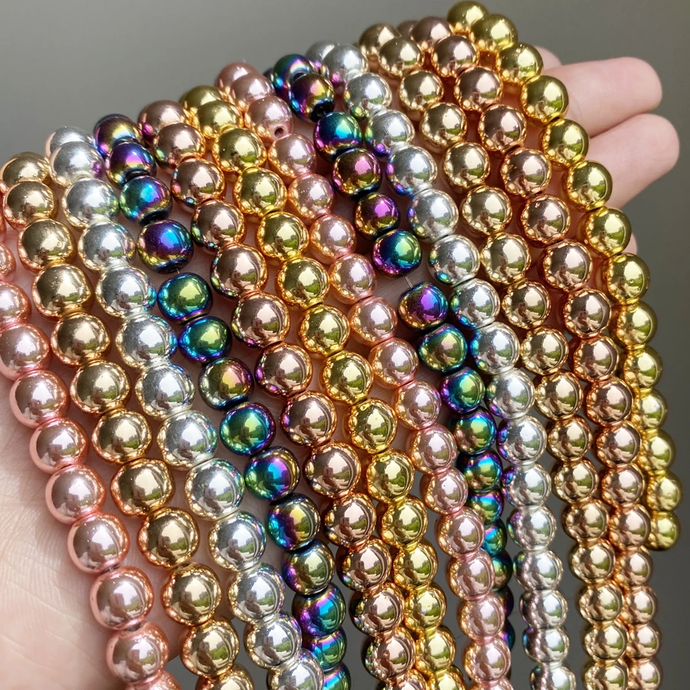 Бусины серебристые и золотистые 46 цветов для изготовления ювелирных изделий