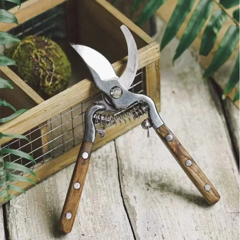 

Easy to Operate Lightweight Wooden Handle Pruning Floral Garden Tree Branch Trim Scissors Bonsai Hand Tools 21x5.5cm