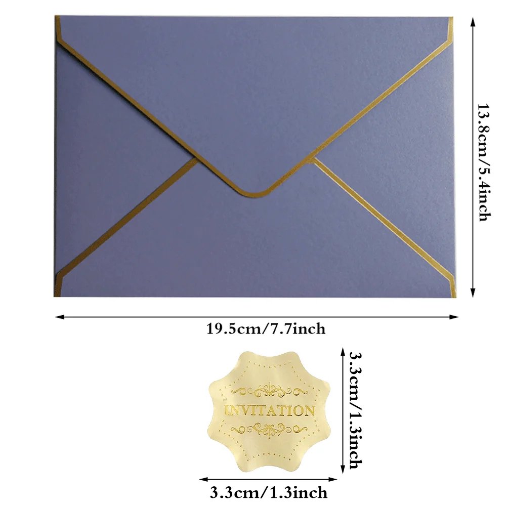 10/30/50 шт. конверты формата А7 5 4 &quot×7 7&quot с золотой каймой для свадебных