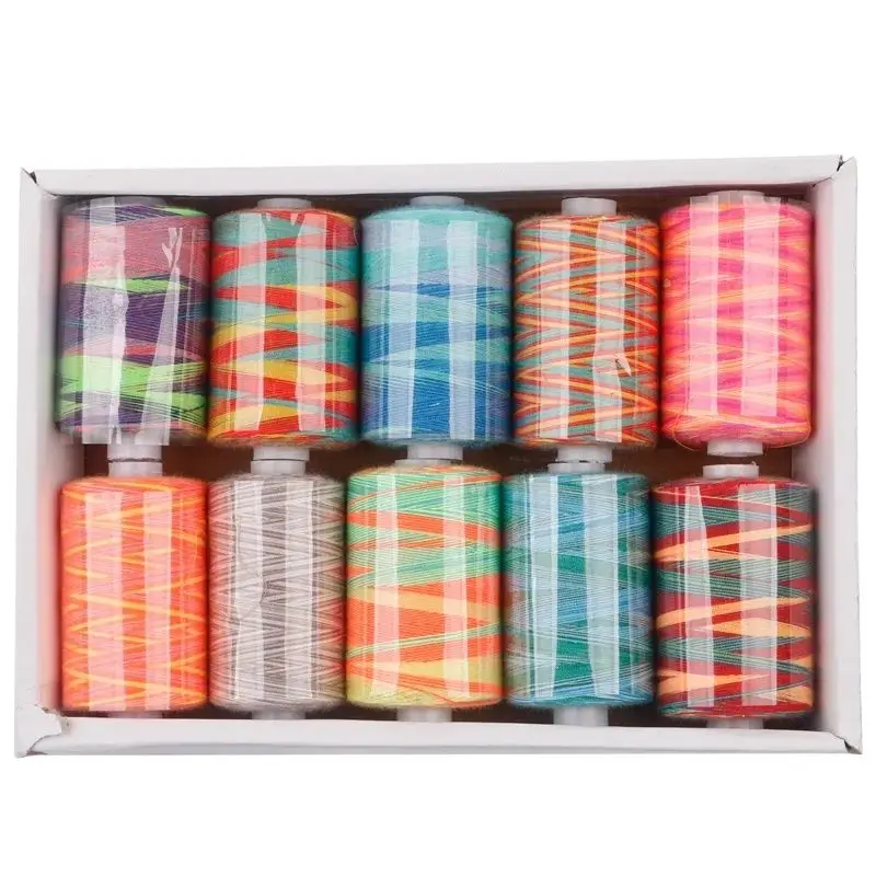 10 катушек/партия Высококачественная швейная нить цветная полиэфирная для шитья