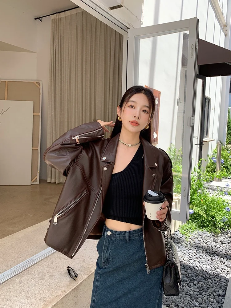 Европейские товары американский винтаж осень 2024 новое пальто из овчины