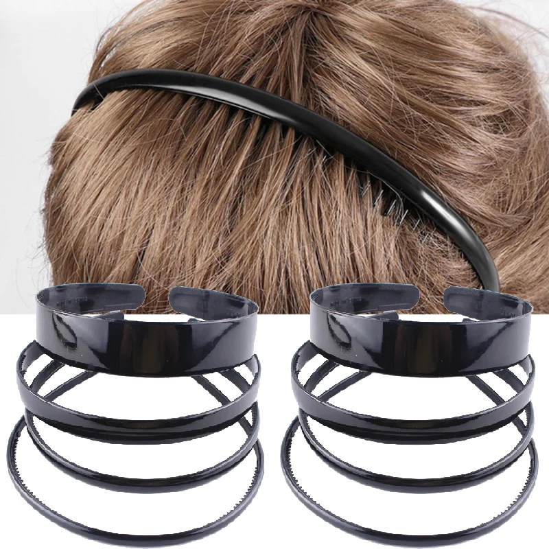 

Fashion Mens Women Unisex Plastic Resin Hairband Black Smooth Hair Head Hoop Band Sport Headband Diy Hair Accessories Headdress