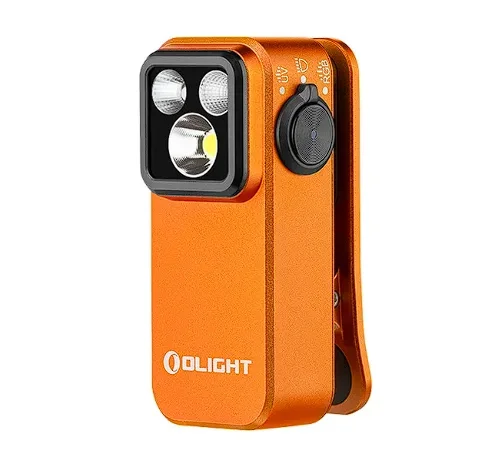 Фото Фонарь OLIGHT Oclip Pro S EDC с креплением-клипсой, 600 люмен, перезаряжаемый через Type-C, с белым светодиодом, УФ-излучением и RGB, фонарики №1