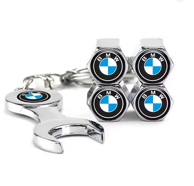 Фото Для BMW M 50TH M3 M5 F30 F20 E30 E34 E36 E39 E46 E91 X1 X3 X5: 4 шт. пылезащитных колпачков для ниппелей автомобильных колес с инструментами №4