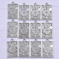 6pcslot rectangle zinc alloy star moon charm tarot pendants for jewelry making supplies handmade metal diy charm wholesale bulk