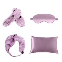 silk boutique travel small four piece silk slippers eye patch hair belt pillowcase