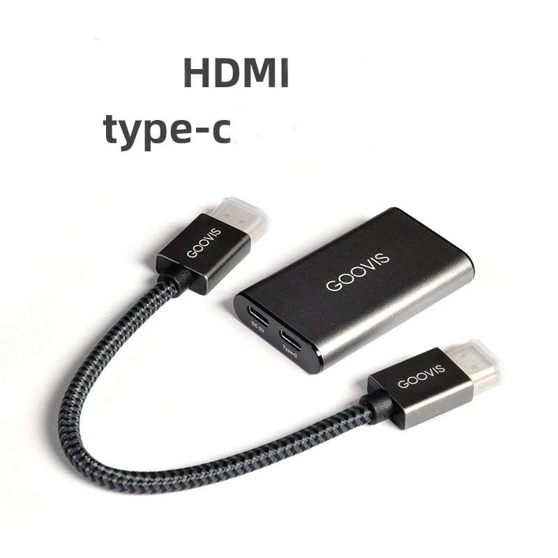 Фото Адаптер HDMI-Type-c для ЖК-дисплея GOOVIS Young, конвертер HD 4K, черный портативный видеоадаптер USB-c №2