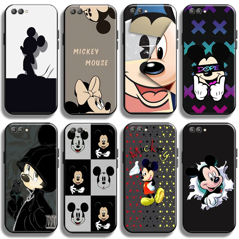 

Disney Cartoon Mickey Mouse For Huawei Honor V20 V10 V9 Phone Case Black Soft Funda Cover Cases Full Protection Shell Carcasa