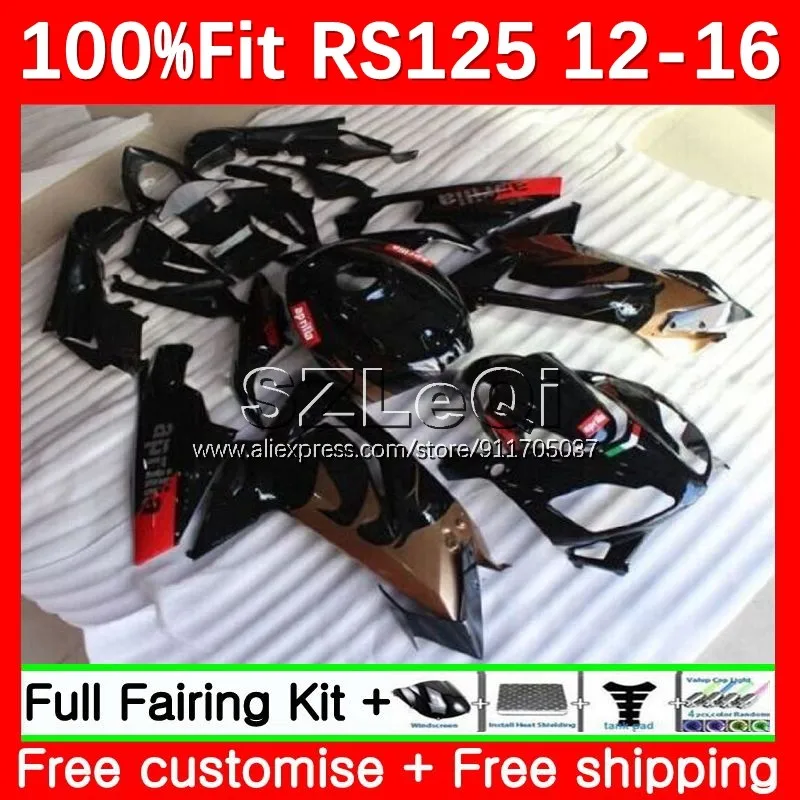 

gloss black Injection Body For Aprilia RSV125 R RS 125 RS4 RS125 12 13 14 15 16 RS-125 2012 2013 2014 2015 2016 Fairing 14LQ.97