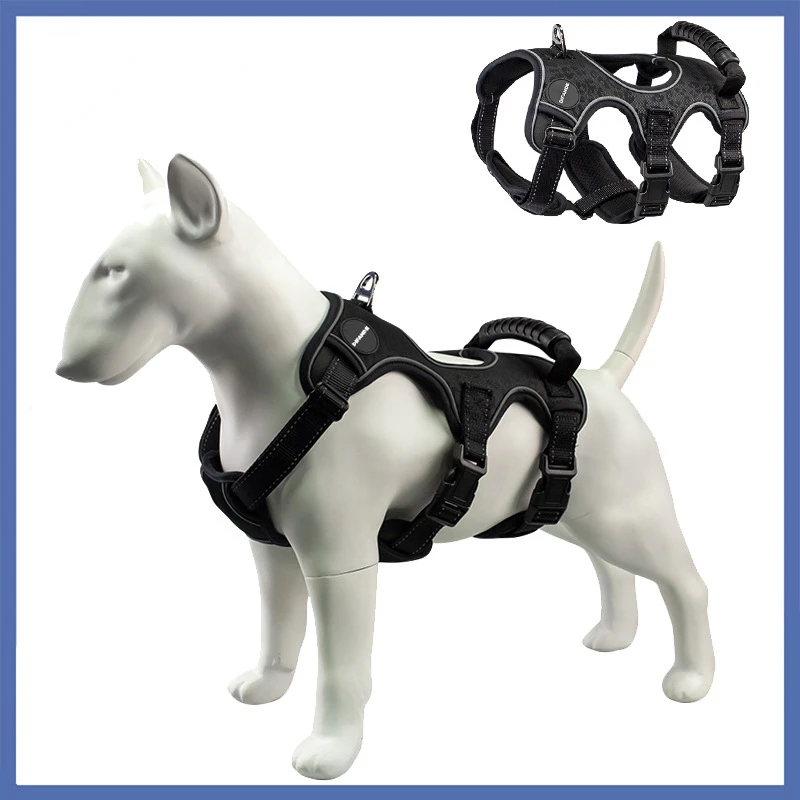

Leopard Cut Out Pet Chest Strap Vest Style Dog Vest Breathable Reflective Dog Strap Anti RIot Dog Chest Strap