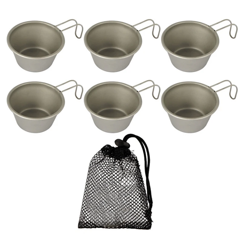 

6PCS 50Ml Outdoor Small Wine Glass Portable Mountaineering Camping Barbecue Drinking Glass