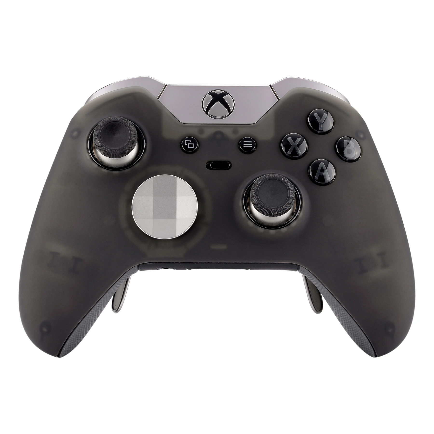 Extremerate-shell de Habitação Frontal para Xbox One Elite Controller Accent Rings Foggy Clear Black Soft Touch
