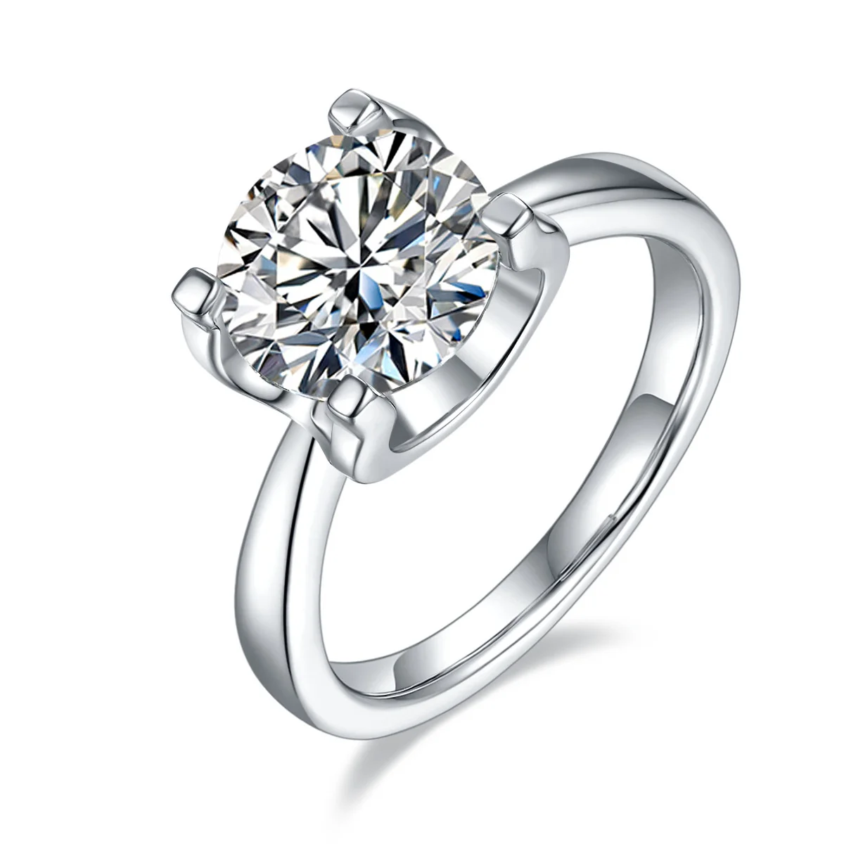 

genuine real brand jewels GRA Certificate Stone Women's Light Luxury 925 Silver Ox Head Four Claw Inlaid Large Carat Mosang Ring