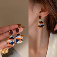 2 pair new big chain drop earrings women exaggerated acrylic simple geometric earrings wholesale fashion jewelry drop earrings