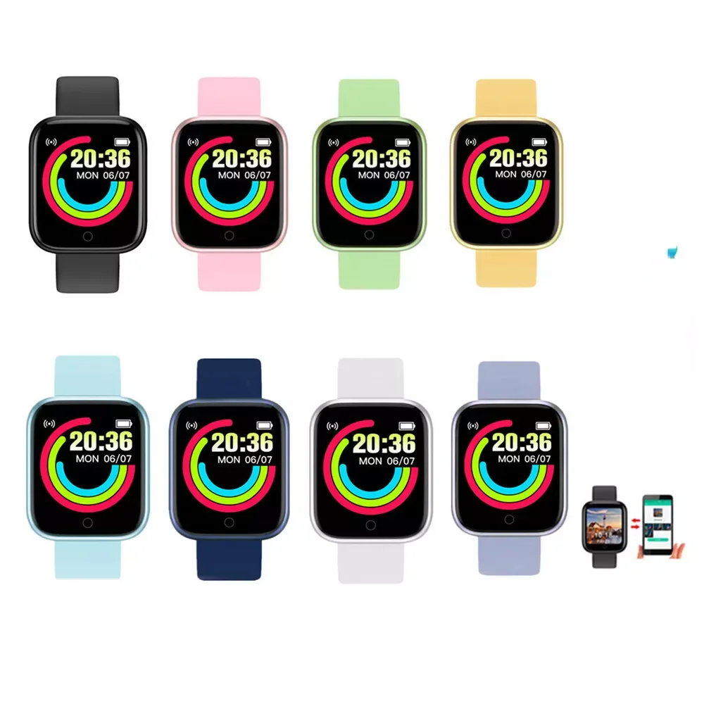 

Free Shipping Y68 Smart Watch 8 Color 1.44 inch Screen Men Women Smartwatch Fashion Sports Smart band Fitpro Version Factory Who