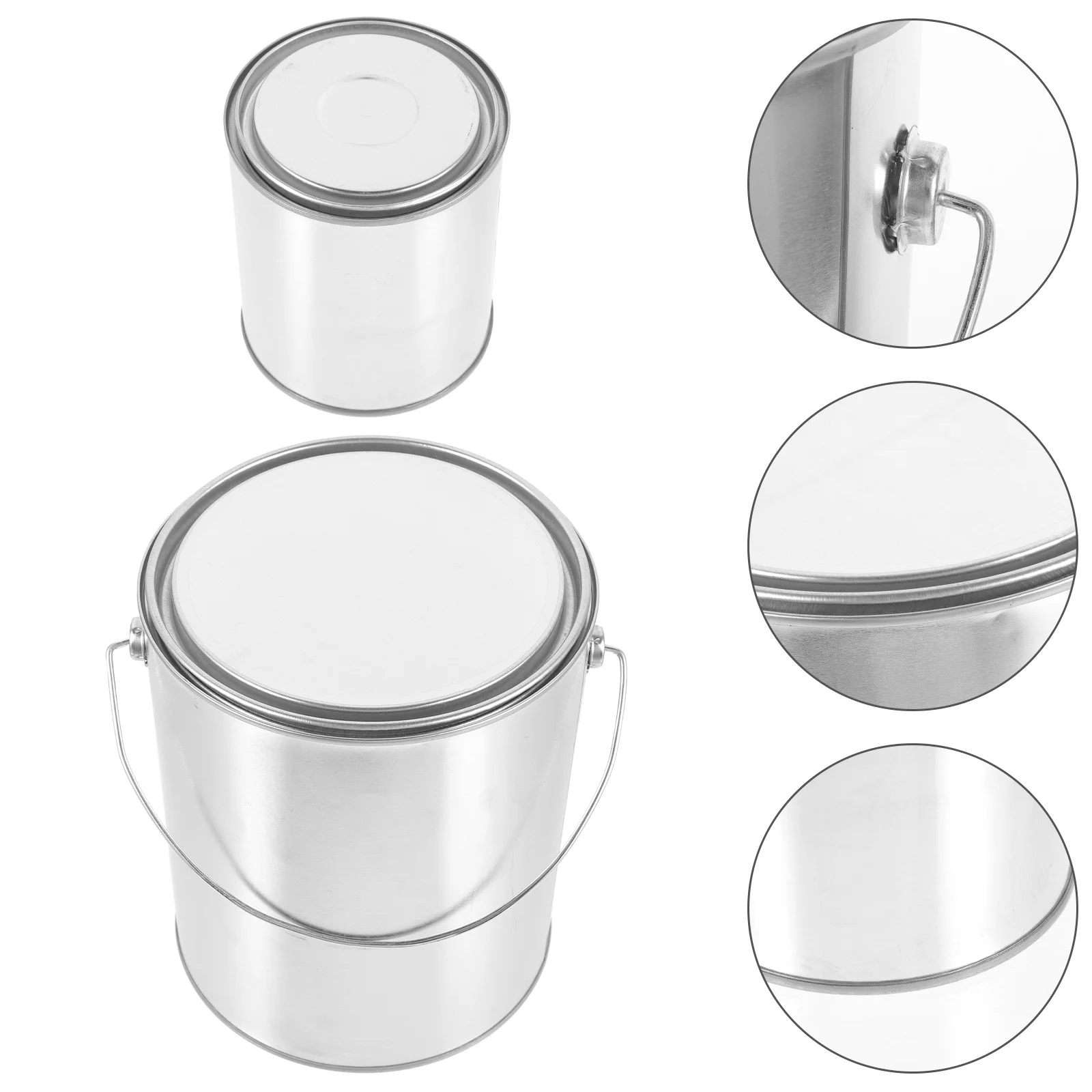 

2 Pcs Container Pitch Storage Empty Cans Asphalt Sealing Iron Lids Painting Accessory