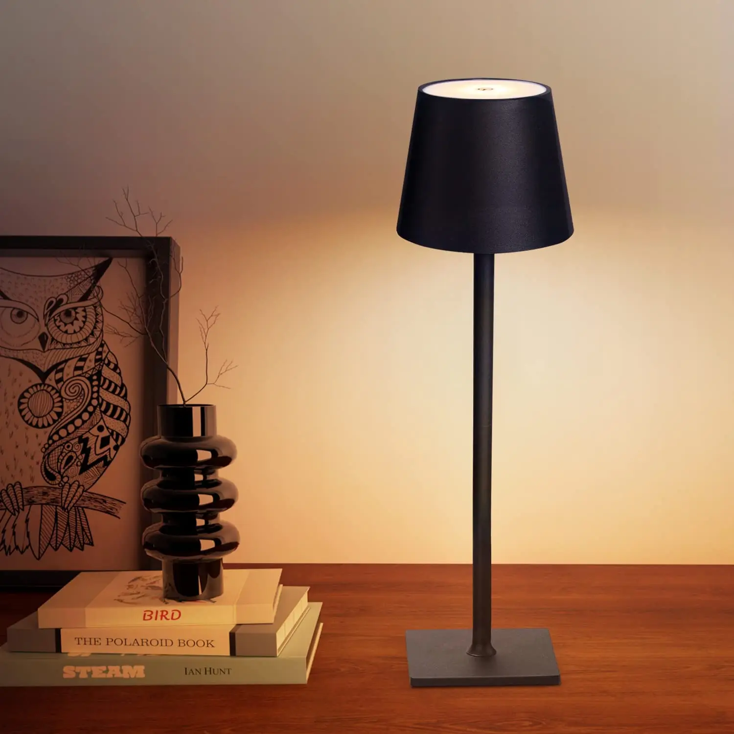

LED Table Lamp Portable Desk Lamp Rechargeable Aluminum Night Light Vintage Lamp for Restaurant Bedroom Camping Coffee Shop