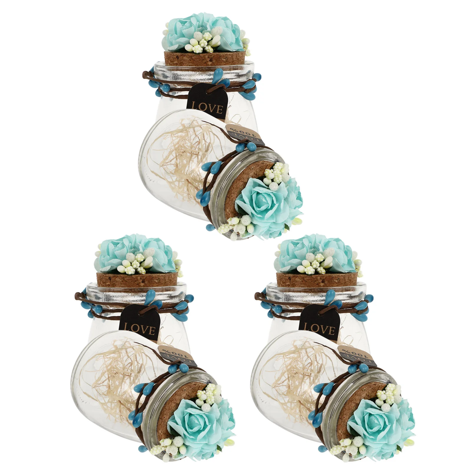 

6Pcs Glass Jar Bottles Canned Sugar Cans Home Storage Candy Glass Bottles