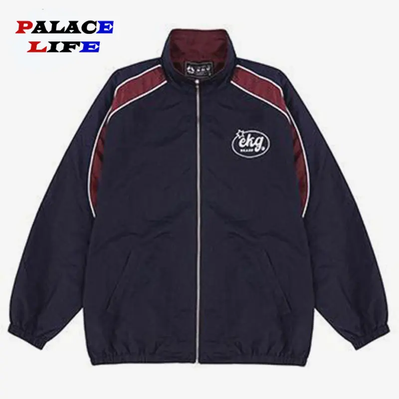 

Американские винтажные куртки, ветрозащитная бейсбольная унисекс куртка, весенне-осенняя Повседневная куртка большого размера с принтом, мужская куртка