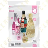 new drink champagne bottle metal cutting dies scrapbook diary decoration stencil embossing template diy greeting card handmade