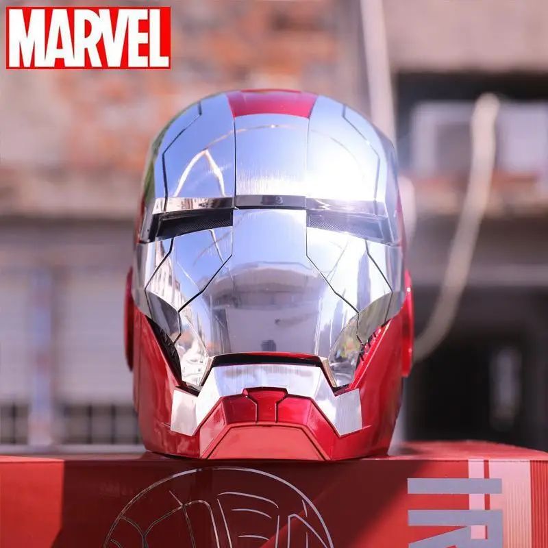 2022 New 1:1 Marvel Iron Man Mk5 Electric Helmet Multi-piece Opening And Closing Helmet Voice Control Eyes Model Adult Toy Gifts