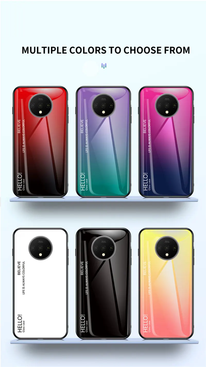Oneplus 7 GM1901 GM1900 GM1905 чехол градиент Аврора закаленное стекло задняя крышка для Pro 7Pro