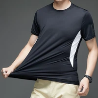 men sports short sleeved t shirt summer running thin section breathable fitness quick drying clothes mens casual ice silk top