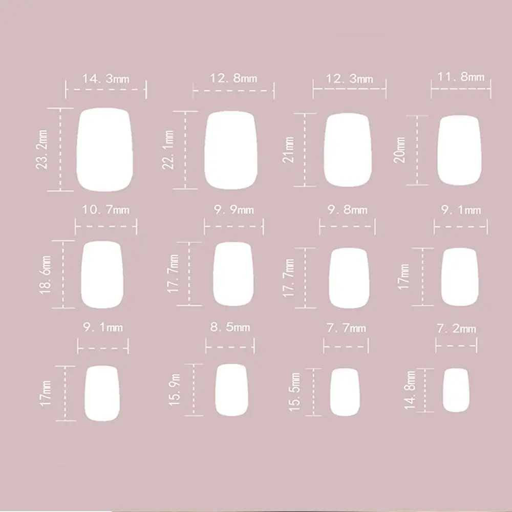 Длинные квадратные накладные ногти Новые блестящие французские со съемными