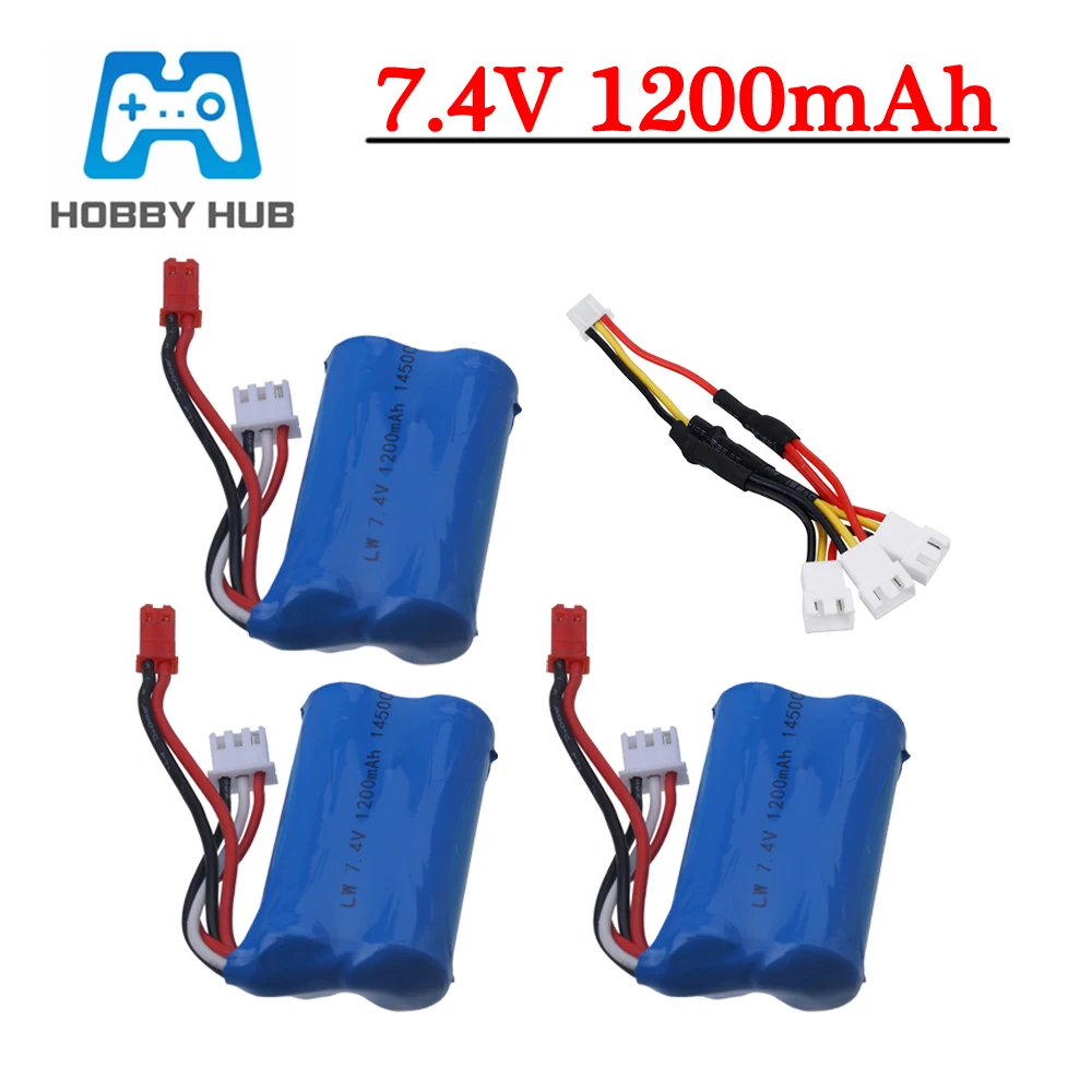 

7.4V 1200mah Battery and Charger Cable For Syma F1 FX059 RC aircraft Parts 2S 7.4v Li-ion 14500 Battery For RC off-road racing