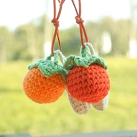 car hand woven plush decoration handmade knitted pendant crocheting hangings ornament for car accessories rear view mirror decor