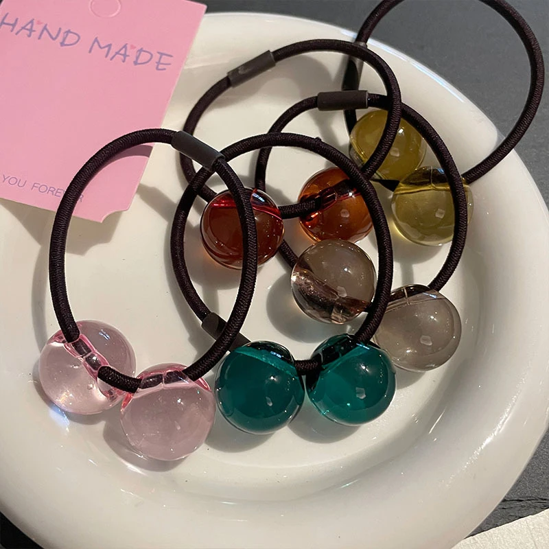 

Korean Style Jelly Ball High Ponytail Tie Head Rope Elastic Hair Ring Cute Rubber Band Women Does Not Hurt Hair Rope Headwear