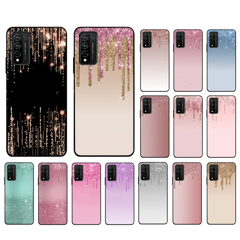 

Dripping Glitter Pink Purple Phone Case for Huawei Honor 50 10X Lite 20 7A 7C 8X 9X Pro 9A 8A 8S 9S 10i 20S 20lite 7X 10 lite