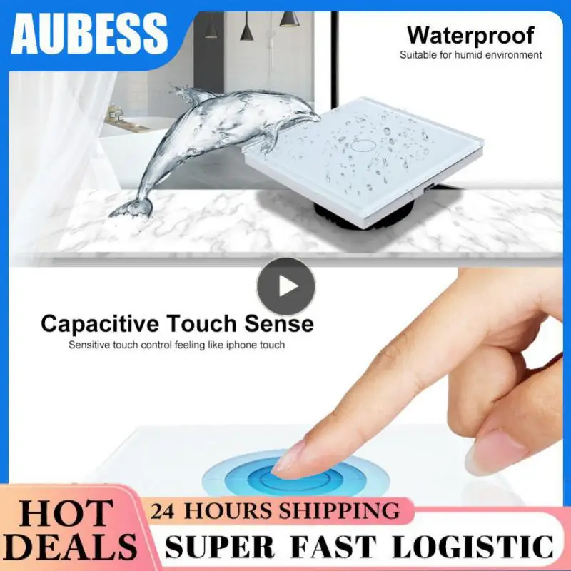 

Voice Control Light Touch Switch 1/2/3 Gang Glass Panel Tuya No Neutral Wire Required Zigbee Smart Switch Timing Diy Smart Home
